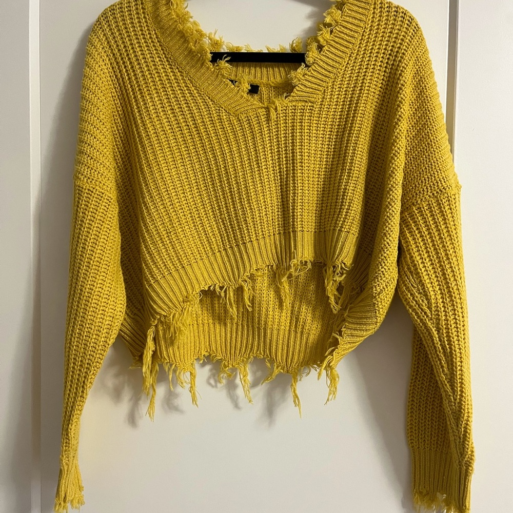Zaful Cropped Mustard Yellow Sweater